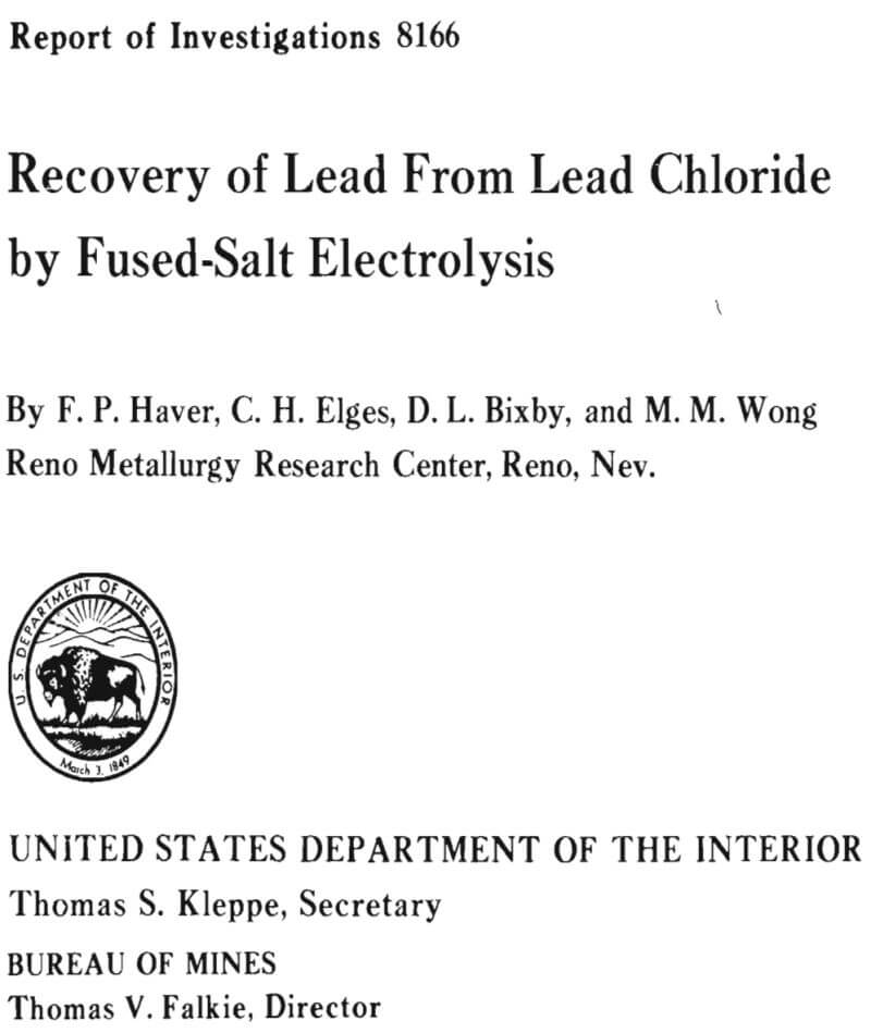 How to Recover Lead from Lead Chloride by Electrolysis Metallurgist & Mineral Processing Engineer