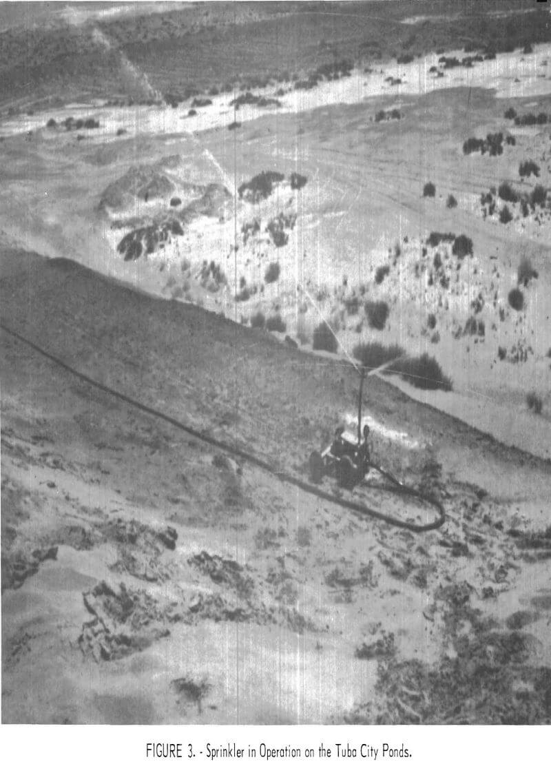 uranium tailings sprinkler in operation