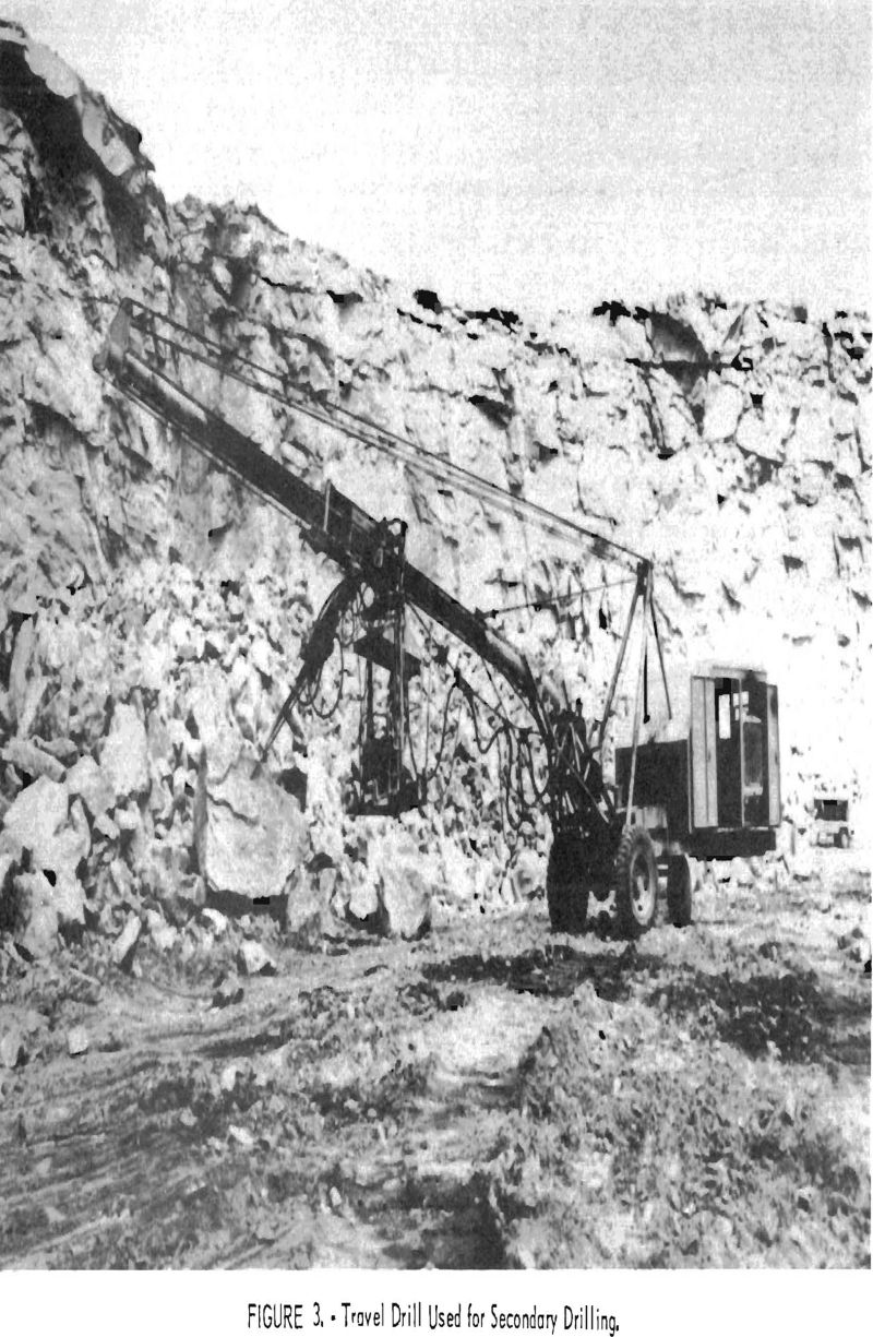 crushed-granite travel drill used for secondary drilling