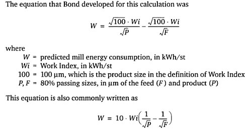 Bond Work Index Formula-Equation - Metallurgist & Mineral Processing ...