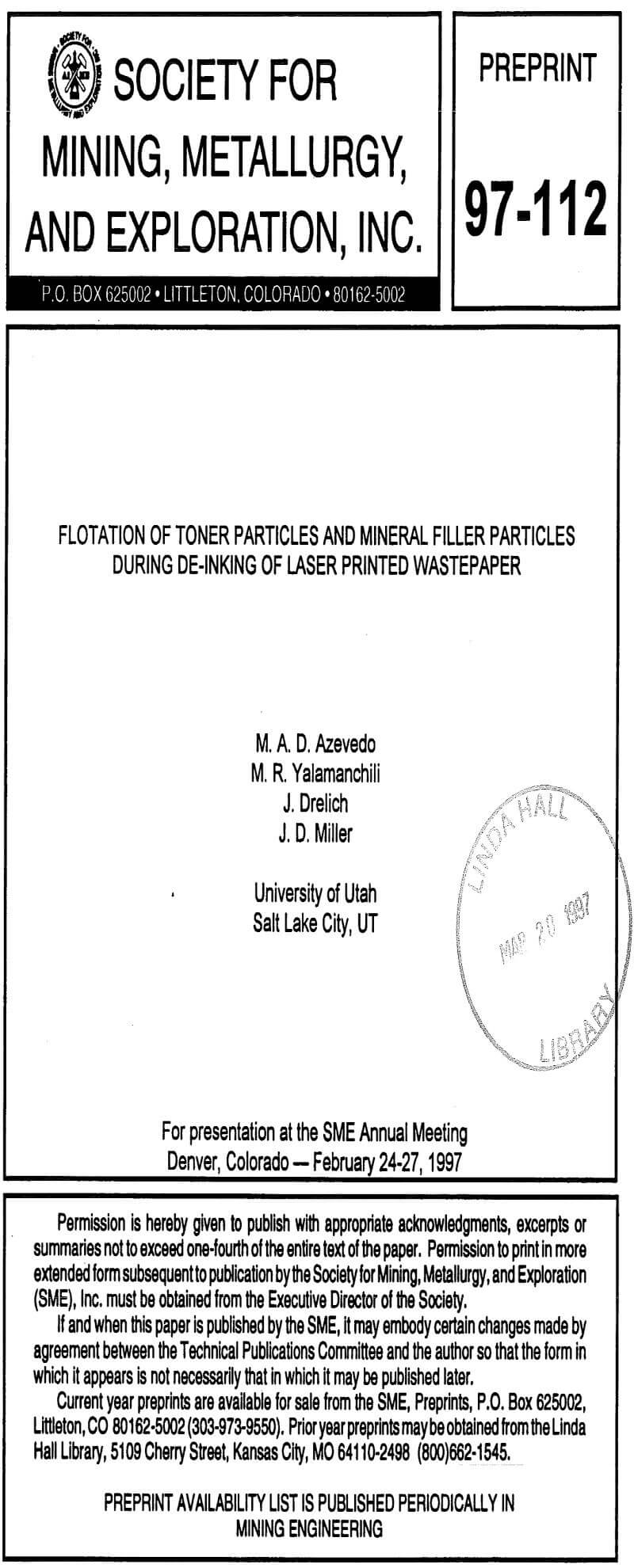 flotation of toner particles and mineral filler particles during de-inking of laser printed wastepaper